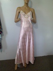 Vtg CHRISTIAN DIOR Pink Satin Jacquard & Lace Bias Cut Sexy Long Nightgown M MWT