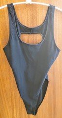 VTG DANSKIN Women’s Black LEOTARD Large  90% Cotton 10% Lycra  Style 8805 1990's
