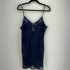 Vtg Goth Dark Floral Burnout Slip Dress Romantic Coquette Large Fairy Boudoir