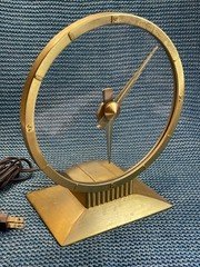 VTG JEFFERSON GOLDEN HOUR ART DECO ELECTRIC CLOCK MCM *for Parts
