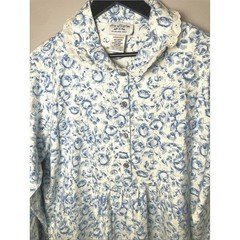 Vtg Lanz of Salzburg Eileen West Large Cotton Maxi Nightgown Floral Cottagecore