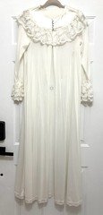 VTG Miss Elaine Sheer Chiffon Peignoir Robe Nightgown Hollywood Lace Romantic S