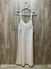 Vtg NWT Shadowline USA Maxi Slip Lace Trim White Nylon Lingerie Nightgown 44 26”