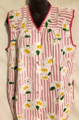 VTG Private Moments Pearl Snap House Apron Smock Floral Pockets Sz L NWT
