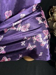 Vtg Satin Soft Purple Nightie Gown Butterfly Babydoll Nightgown Negligee Gown Xl
