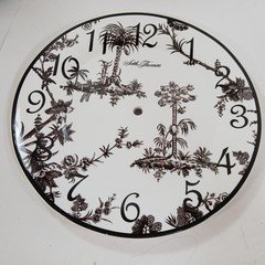 VTG Seth Thomas Ceramic Clock Face OASIS Palm Trees Floral