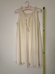 VTG Shadowline 60’s Creamy Yellow Sleeveless Tricot Babydoll Nightgown Medium