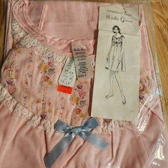 Vtg Sheila Anne Waltz Gown Pink Sz S Deadstock Granny Core Nightgown 