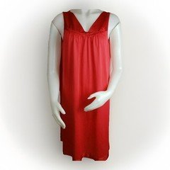 Vtg Vanity Fair Satin Nightgown Scarlet Red Shimmer Gown Sz M Sleepwear 70s 