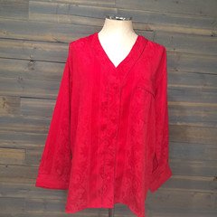 Vtg Victorias Secret Sleepshirt M Red Satin Button up Gold Label Loungewear NWT