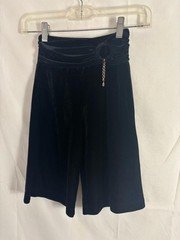 VTG Y2K Little Girl’s Pull On Black Velvet Belted Charmed Gaucho Pants Size 5