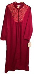 VTG*Intimate Options Magenta Red Fleece 1/2 Zip Robe House Coat/Dress*SMALL*NWT*
