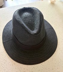 W & C Women’s Black Wide Brim Fedora Hat S/M Solid Paper Casual Travel
