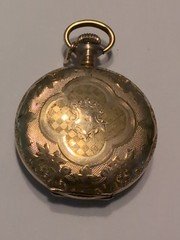 Waltham 15 Jewels Gold Filled Hunters Case Ladies Pocket Watch RUNS