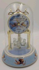 Waltham Quartz Anniversary Clock Angelic Angels Rotary Pendulum 