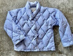 WARM THINGS sz M Sky Blue Down Filled Quilted Short Jacket - VG