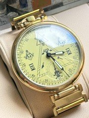 Watch Molniya Mechanical Masonic Wrist Men's Movement Strap Golden Vintage