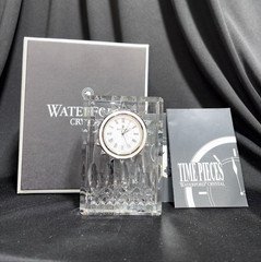 Waterford Crystal Mantel Desk Clock Quartz Timepiece Working Ireland (C)