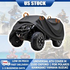 Waterproof Quad ATV Cover Universal M Size Windproof Buckle & Tie-Down Straps US