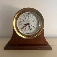 Weems & Plath Atlantis Time & Tide Clock Brass German Movement With Wood Base