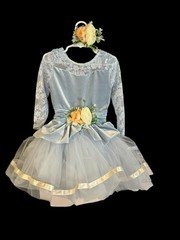 Weissman Dance Costume Child Small Blue TuTu With Head Piece