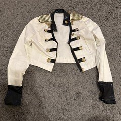 Weissman Dancewear Sequin Dance Jacket, white, Sz Large Child - EUC!