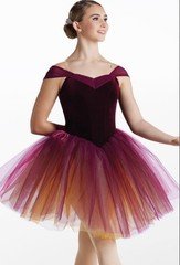 Weissman girls size medium ballet costume burgundy and gold