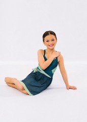 Weissman Green Mesh Drape Dress for Lyrical/Contemporary Dance IC