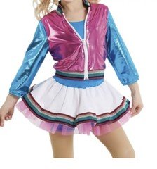 Weissman Hot Pink + Blue Popstars Dance Costume Size Child IC
