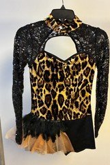 Weissman Leopard Dance Costume MA Medium Adult Sequin Asymmetrical Skirt