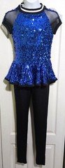 Weissman Sequin Peplum Dance Costume It's Tricky Jazz Hip Hop Recital Child XL