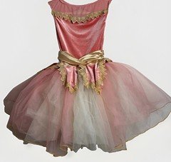 Weissman Small Child Gold And Pink Ballet Dance Costume Tulle