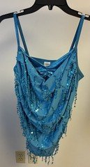 Weissman Teal Adult Medium Flight attendant dance costume Sequins 2 Piece