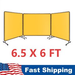 💎Welding Screen with Frame 3 Panel 6.5 x 6' PVC Welding Curtain Screen for Safe