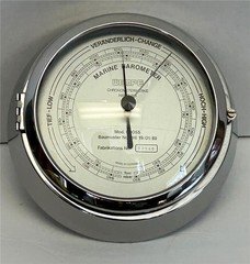 Wempe Barometer - 6" Dial 7-3/4" Chrome Case Chronometerwerke - Hamburg Germany