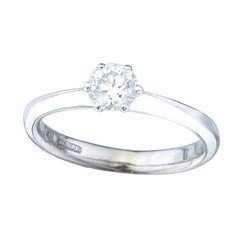 Wempe Ring Solitaire Brilliant 750 White Gold Certificate