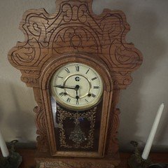 Westminster Mechanical Mantel Clock Wood/Glass Brown Roman Numeral Dial