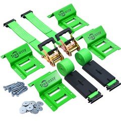 Wheel Chock Tie-Down Kit with Rubber Blocks E Track Trailer Tie Down Tire Straps
