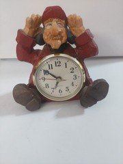 Whimsical David Frykman Fireman Clock "Twenty Four Seven" Tabletop Decor