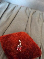 White Gold Garnet And Diamond Pendant