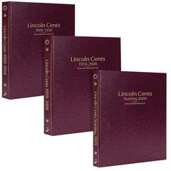 Whitman Prestige Lincoln Cent 3-Volume Album Set 1909 to Date (Burgundy)