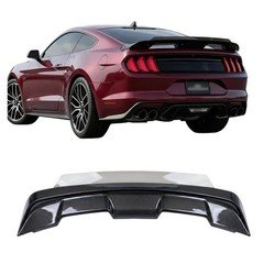 Wicker Bill Spoiler 2015-2024 Mustang GT500 GT350 Smoke Gurney Flap Carbon Fiber