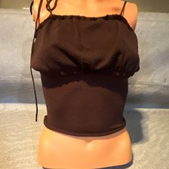 Wild Fable Women’s Juniors S Brown Solid Camisole Tank Tie Shoulder Straps
