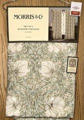 William Morris & Co Pimpernel Curtains Set 2 Panels 37x96 each Floral Green New