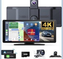 Wireless Carplay Screen for Car 10.26" 4K 360 Rotation Dash Cam Carplay&Android