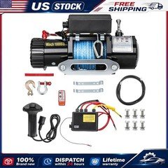 Wireless Electric Winch 10000lbs 12V Synthetic Rope Towing for Truck 10000Lb