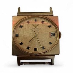 Wittnauer Genève Unisex Automatic Mechanical Square Gold Dial Stick Date