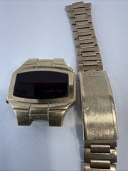 Witttnauer Polara RED LED Watch Men Gold Plated Tone Vintage PARTS