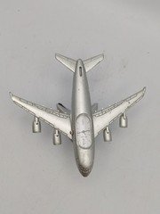 W.M Widdop Desk Clock Plane Aircraft Metal Ornament Miniature Untested S9113