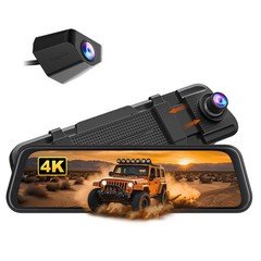 WOLFBOX M40lite 4K 10" Rear View Mirror Camera, Dash Cam Front and Rear for Car